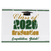 Green Gold Class of 2026 Graduation Custom ラージペーパーバッグ (裏面)