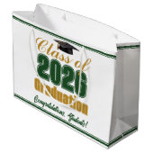 Green Gold Class of 2026 Graduation Custom ラージペーパーバッグ (裏面アングル)
