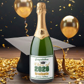 Green Gold Class of 2026 Graduation Party スパークリングワインラベル