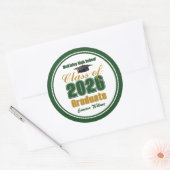 Green Gold Class of 2026 Graduation Party ラウンドシール (封筒)