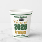 Green Gold Class of 2026 Graduation Party 紙コップ (正面)