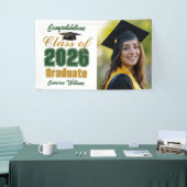 Green Gold Class of 2026 Graduation Party Photo 横断幕 (トレードショー)