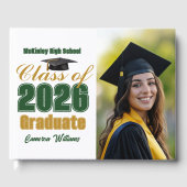 Green Gold Class of 2026 Graduation Photo ゲストブック (正面)