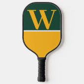 Green & Gold College Monogram Pickleball Paddle ピックルボールラケット (裏面)