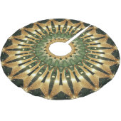 Green Gold Decorative Christmas Tree Skirt ブラッシュドポリエステルツリースカート (アングル)