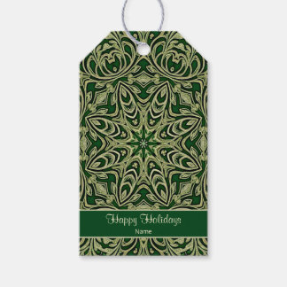 Green Gold Decorative Holiday Gift Tag ギフトタグ