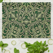 Green Gold Decorative Holiday Kitchen Towel キッチンタオル (折り畳み)