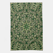 Green Gold Decorative Holiday Kitchen Towel キッチンタオル (縦)