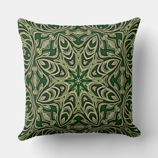 Green Gold Decorative Throw Pillow クッション (裏面)