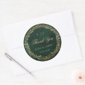 Green Gold Emerald Botanical Wedding Thank you ラウンドシール (封筒)
