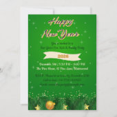 Green Gold Family New Year Invitation 招待状 (正面)