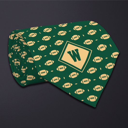 Green Gold Football Icon Necktie ネクタイ