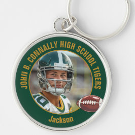 Green Gold Football Player Photo Commemorative キーホルダー
