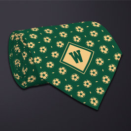Green Gold Futbol (Soccer) Ball Icon Necktie ネクタイ