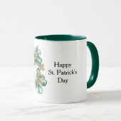 Green Gold Glitter Shamrock St. Patrick's Day マグカップ (正面右)