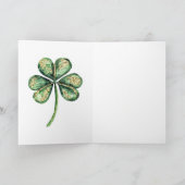 Green Gold Glitz Shamrock St. Patrick's Day カード (内部)