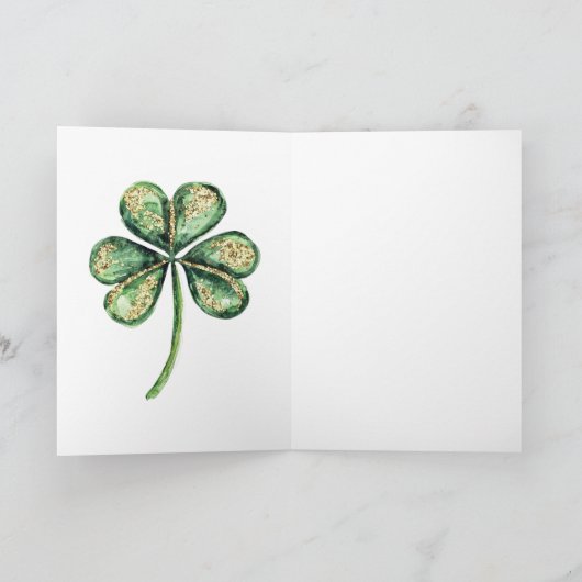 Green Gold Glitz Shamrock St. Patrick's Day カード (内部)