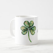 Green Gold Glitz Shamrock St. Patrick's Day コーヒーマグカップ (正面左)
