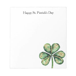 Green Gold Glitz Shamrock St. Patrick's Day ノートパッド