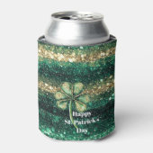 Green Gold Glitz Shamrock St. Patrick's Day 缶クーラー (缶正面)