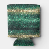 Green Gold Glitz Shamrock St. Patrick's Day 缶クーラー (裏面)