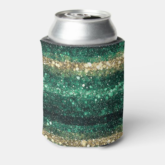 Green Gold Glitz Shamrock St. Patrick's Day 缶クーラー (缶裏面)