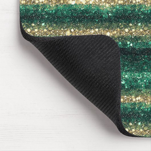 Green Gold Glitzy St. Patrick's Day Glitter マウスパッド (コーナー)