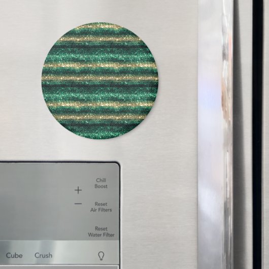 Green Gold Glitzy St. Patrick's Day Glitter マグネット (インサイチュ (冷蔵庫))