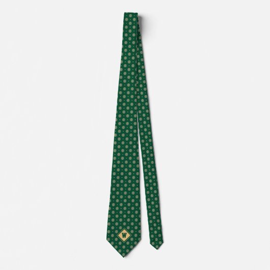 Green Gold Golf Ball Icon Necktie ネクタイ (正面)