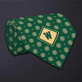 Green Gold Golf Ball Icon Necktie ネクタイ