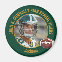 Green Gold High School Football Player Photo