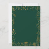 Green & Gold Holiday Invitation | Modern Glam Xmas 招待状 (裏面)