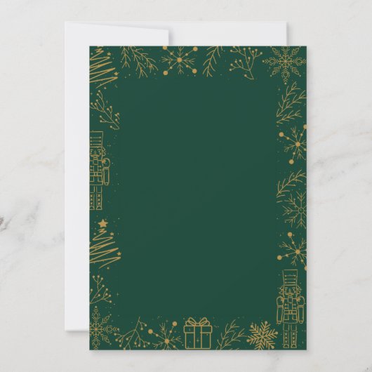 Green & Gold Holiday Invitation | Modern Glam Xmas 招待状 (裏面)
