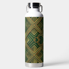 GREEN & GOLD IRISH ART DECO PATTERNS ウォーターボトル