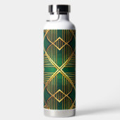 GREEN & GOLD IRISH ART DECO PATTERNS ウォーターボトル (右面)