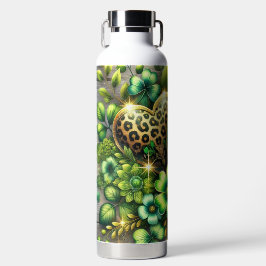 GREEN & GOLD IRISH HEARTS AND FLOWERS ウォーターボトル