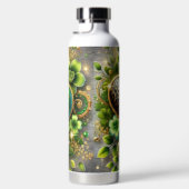 GREEN & GOLD IRISH HEARTS AND FLOWERS ウォーターボトル (右面)