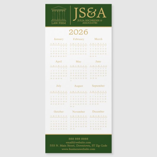 Green Gold Justice Columns Law Firm Logo 2026 (正面)