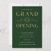 Green & Gold Logo Business Grand Opening Corporate 招待状 (正面)