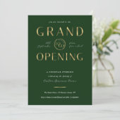 Green & Gold Logo Business Grand Opening Corporate 招待状 (スタンド正面)