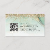 Green Gold Marble Eyes QR Code Microblading 名刺 (裏面)