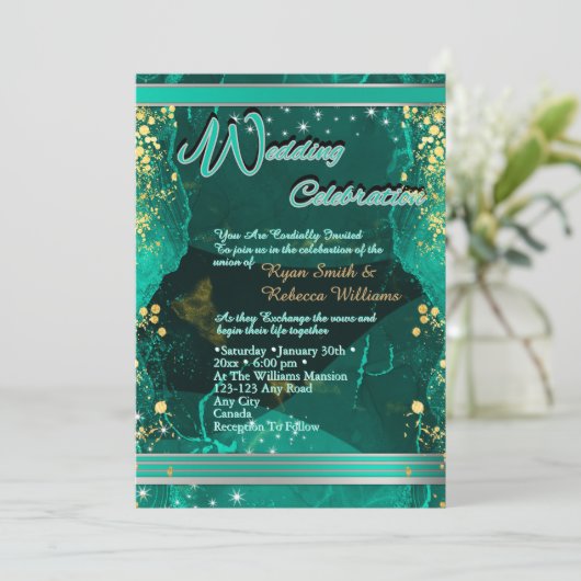 Green & Gold Marble Flat Card  (スタンド正面)