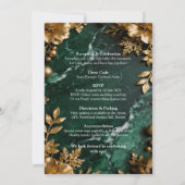 Green Gold Marble Wedding Invitation 招待状 (裏面)
