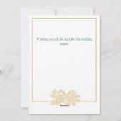 Green Gold Modern Elegant Family Photo Christmas シーズンカード (裏面)