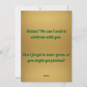 Green Gold Modern  St. Patricks Day Invitation  シーズンカード (裏面)