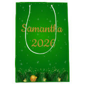 Green Gold New Year Gift Bag ミディアムペーパーバッグ (正面)