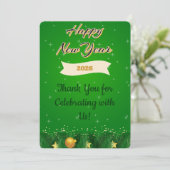 Green Gold New Year Thank You Card サンキューカード (スタンド正面)