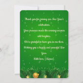 Green Gold New Year Thank You Card サンキューカード (裏面)