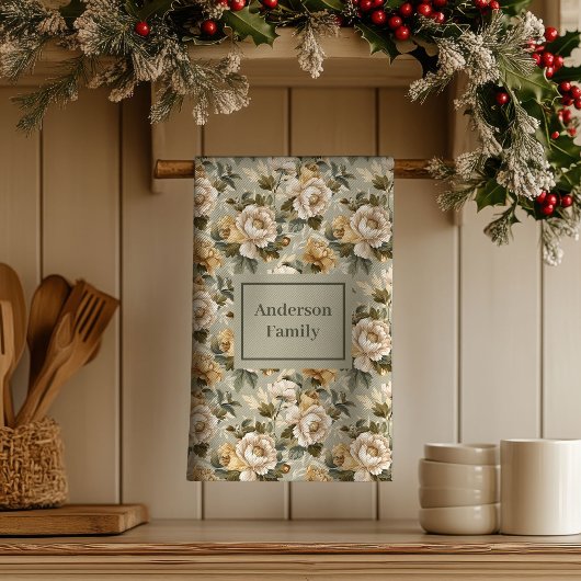 Green Gold Personalized Kitchen Towel Chic Look キッチンタオル