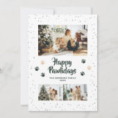 Green Gold Photo Happy Pawlidays Card シーズンカード (正面)